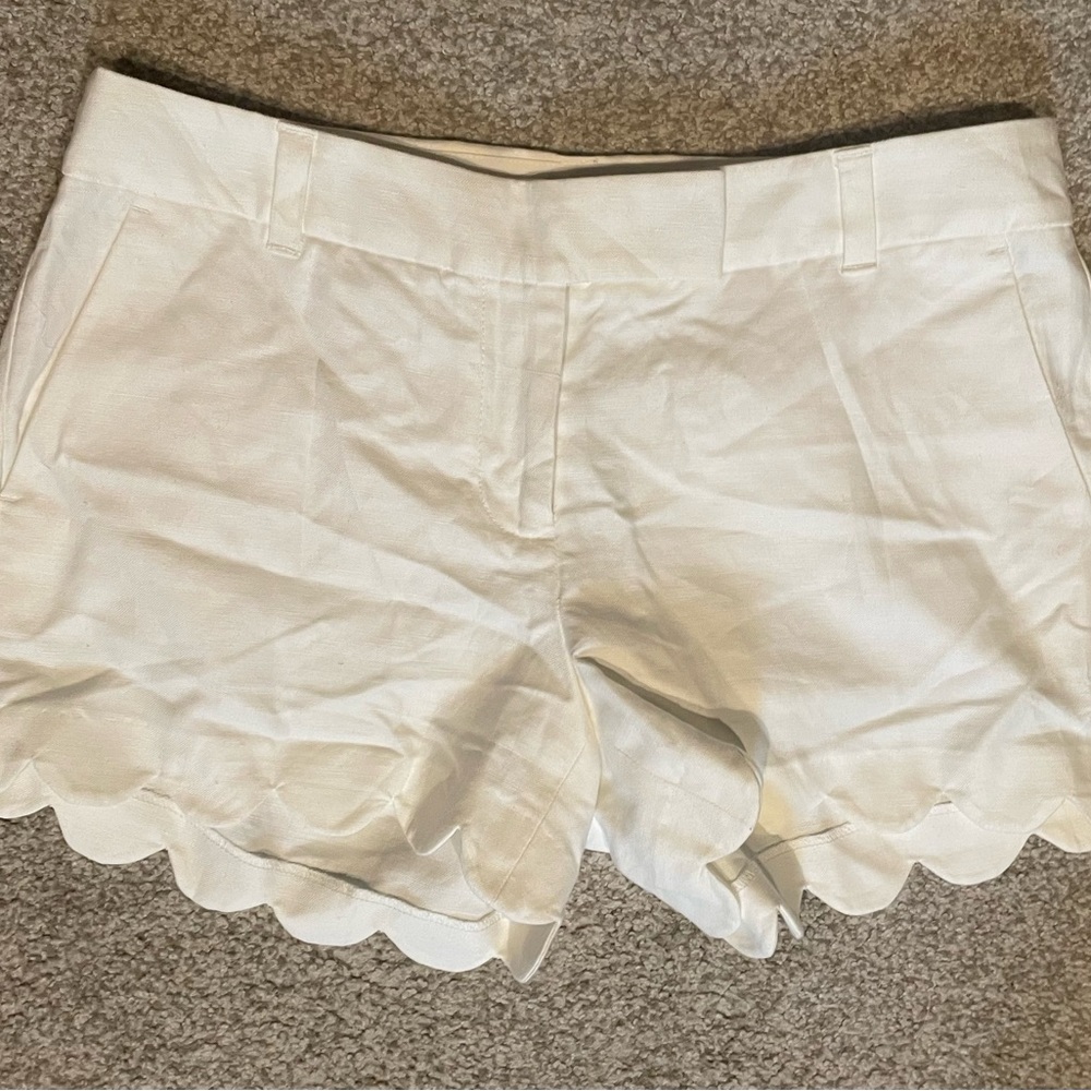 JCrew White scallop shorts